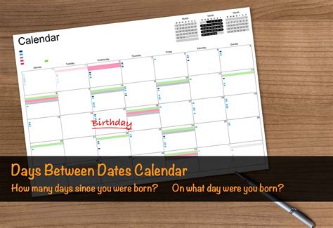 day calendar between dates by.